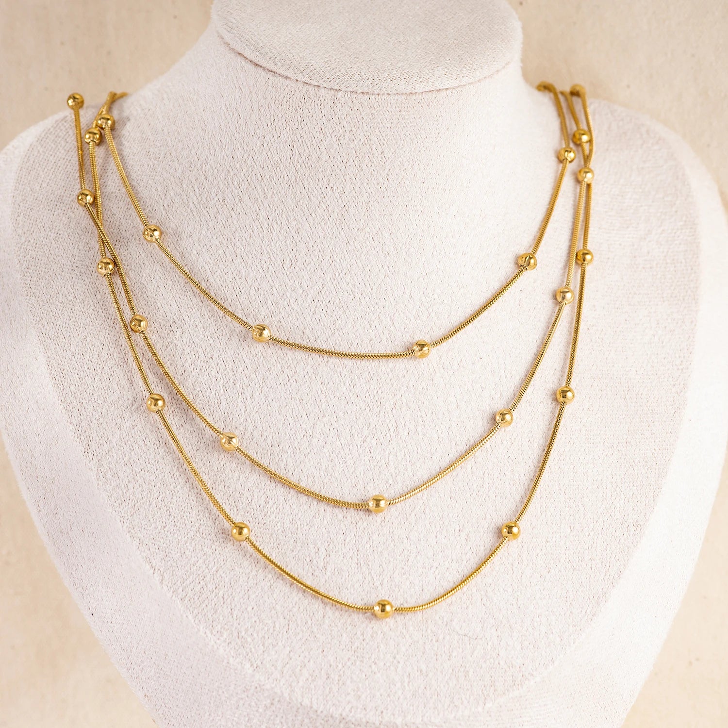 Triple Layer Chain Necklace
Stackable Gold Necklace