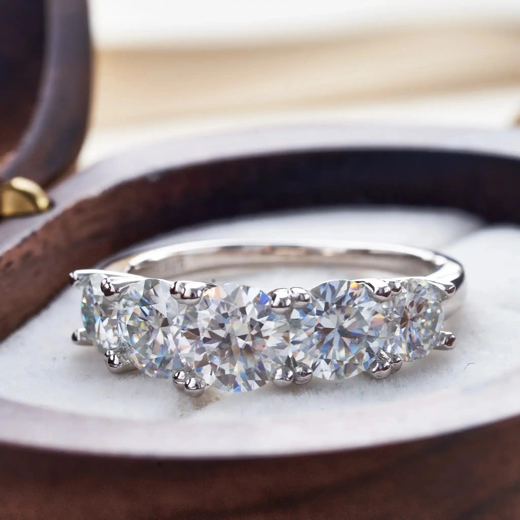 Sparkling Moissanite Stack Ring