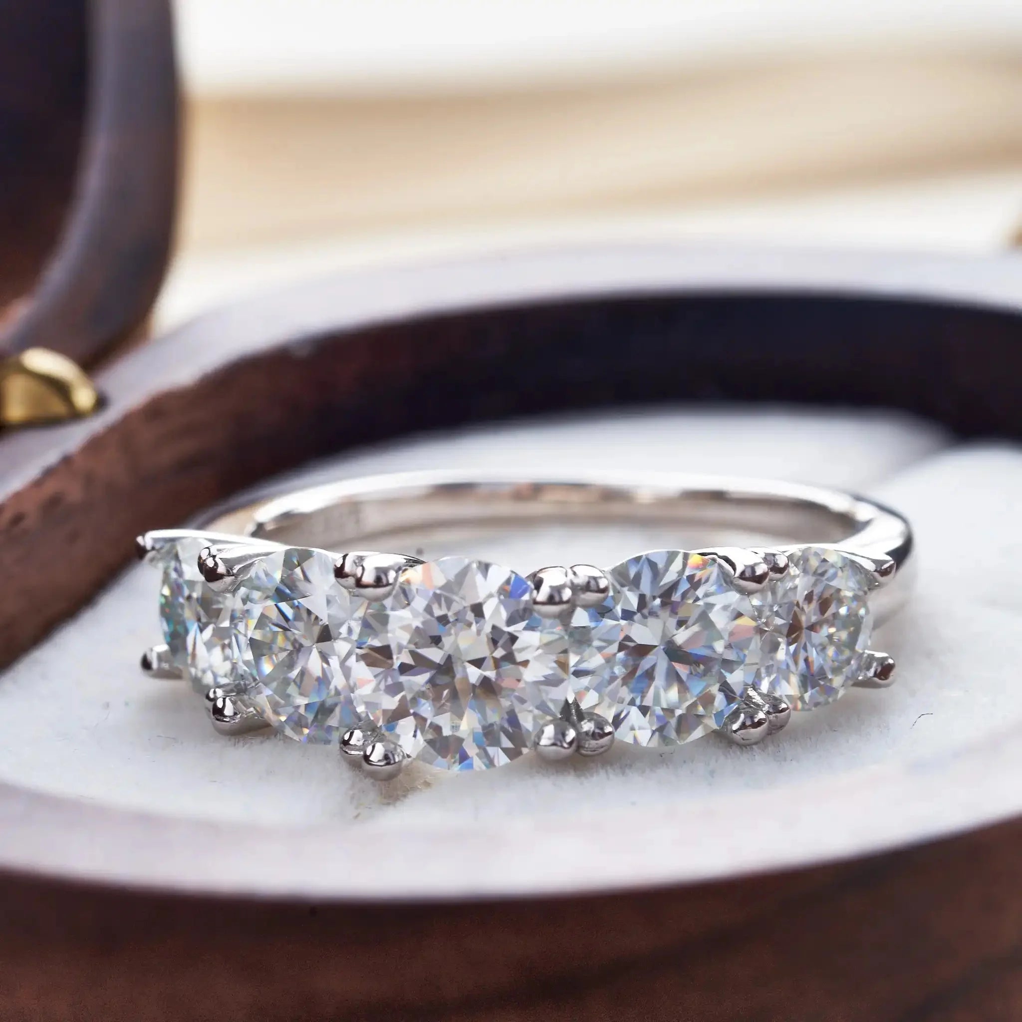 Sparkling Moissanite Stack Ring