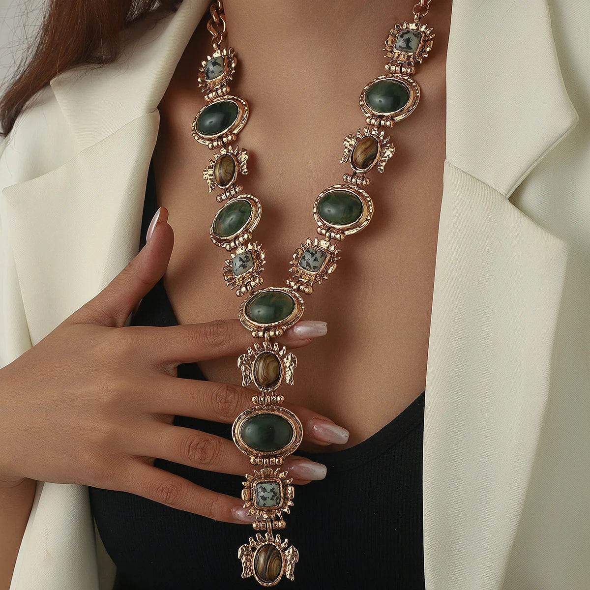 Artisan-Inspired Resin Necklace