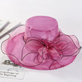 Solid Color Flowers Women Derby Hat