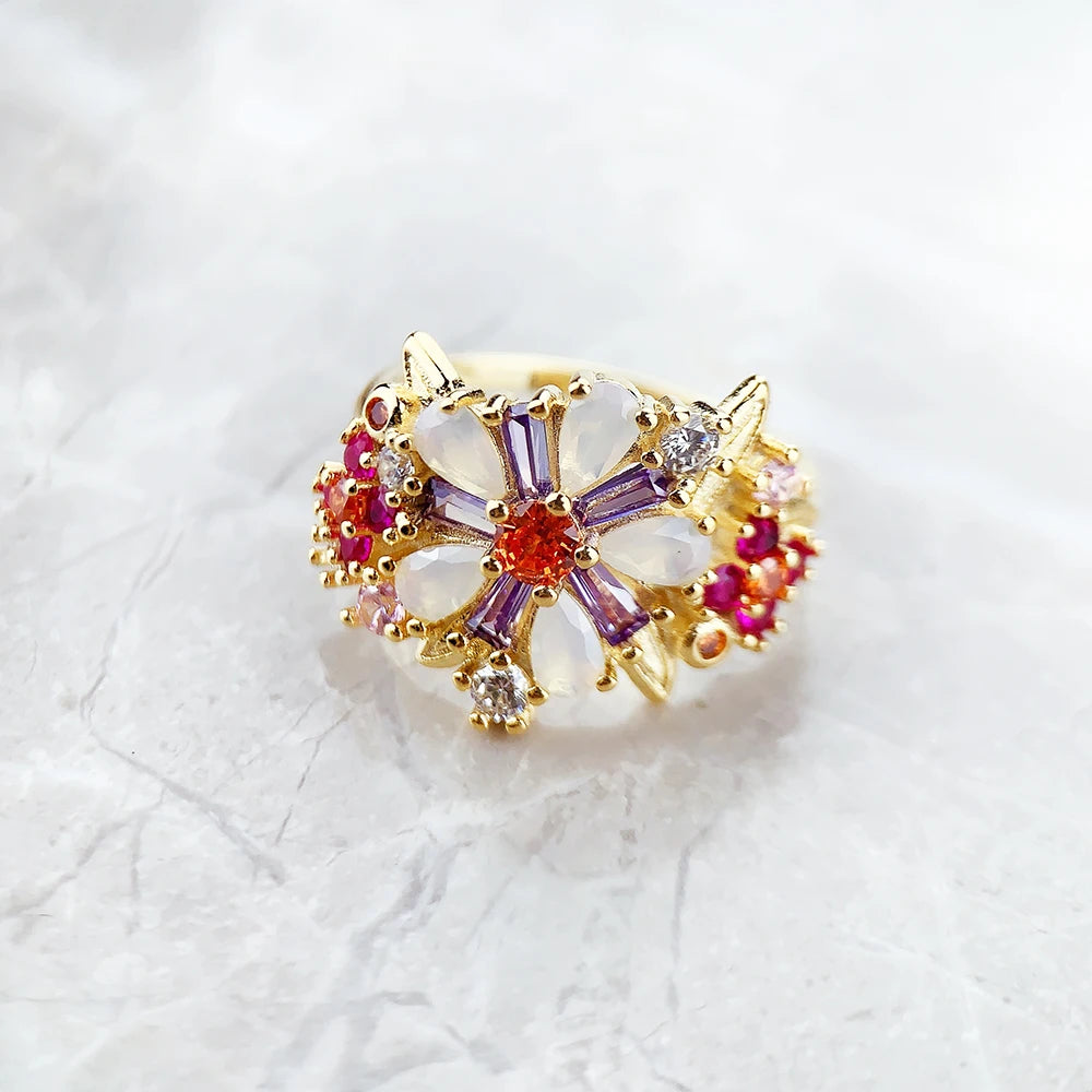 Colorful Blossom Fashion Ring
