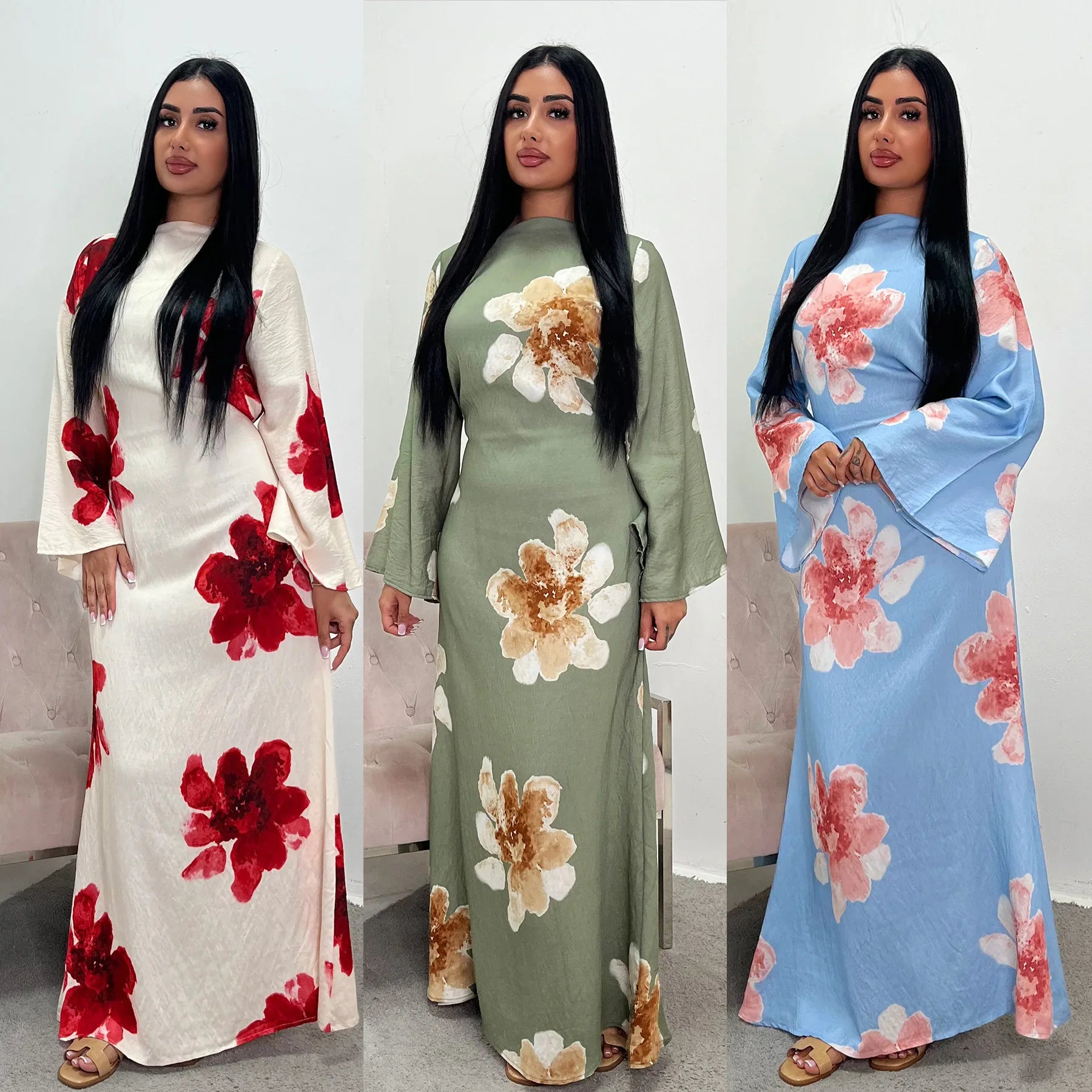 Elegant Bell Sleeve Islamic Dress