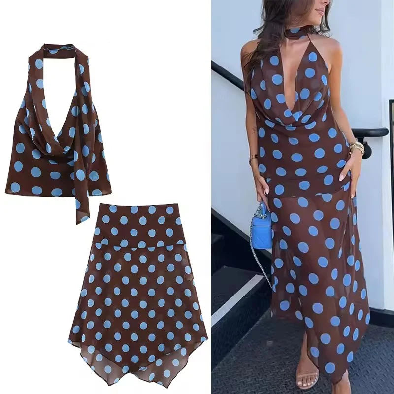 Women's Polka Dot Two-Piece Set