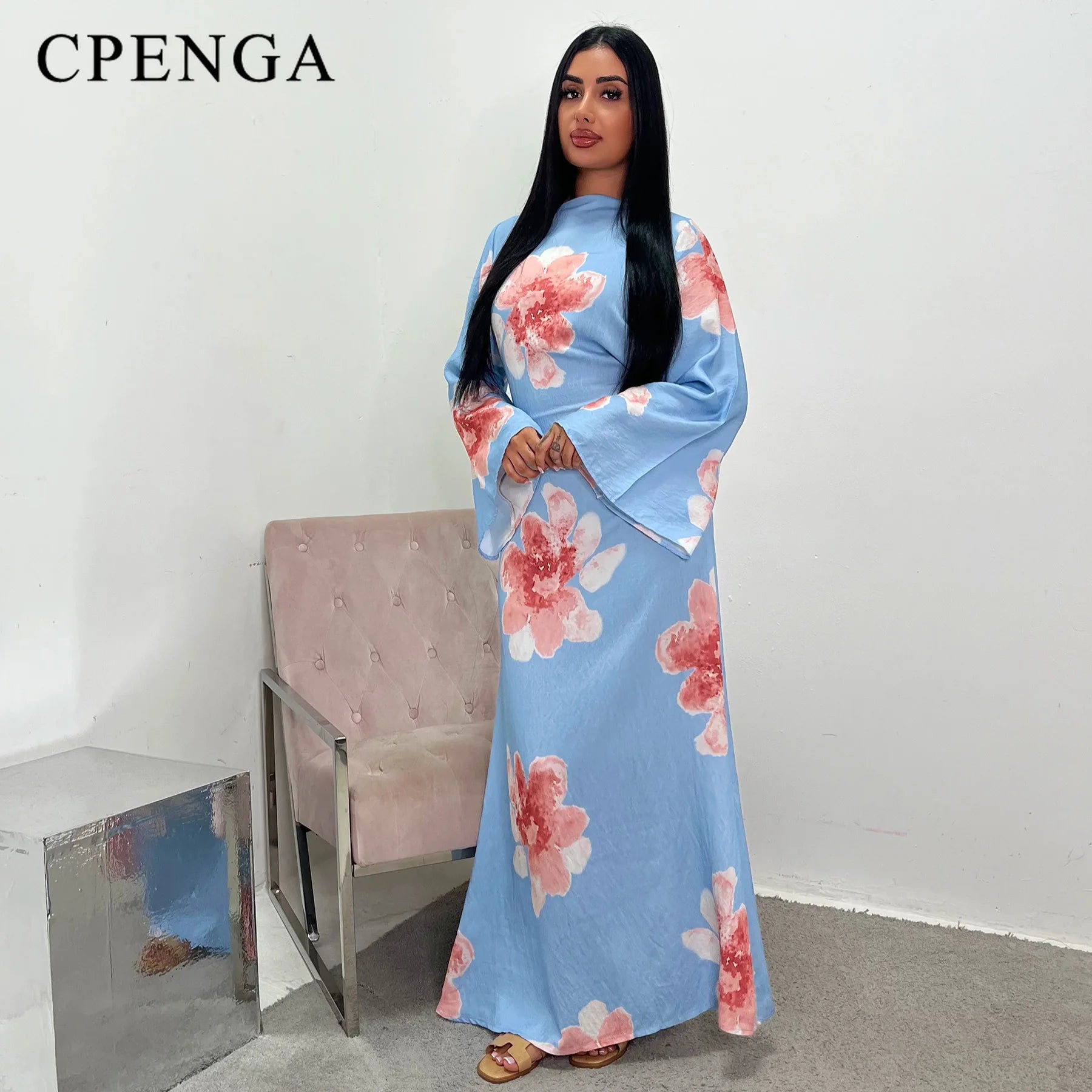 Elegant Bell Sleeve Islamic Dress