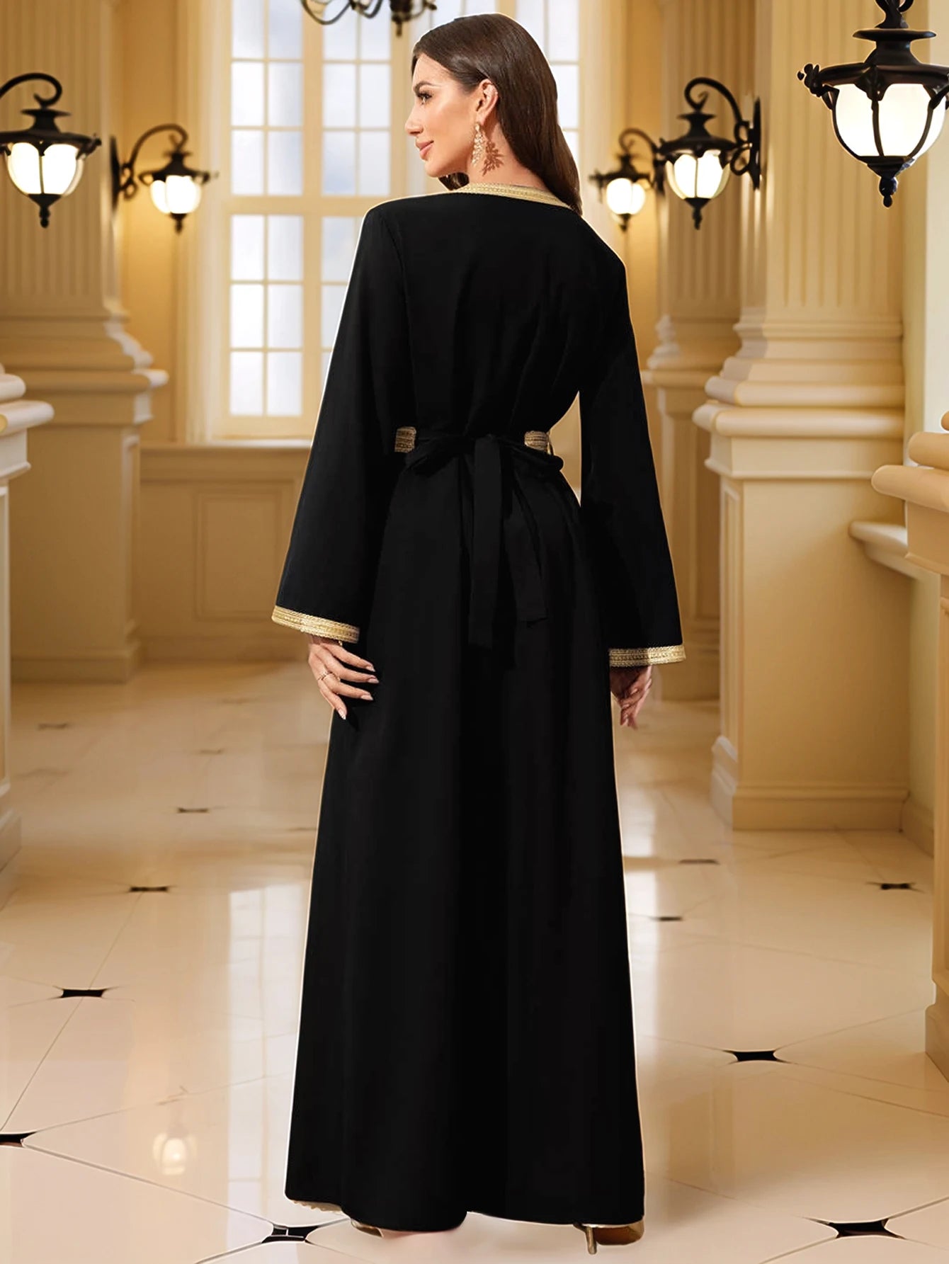 Gold Embroidered Islamic Maxi Dress