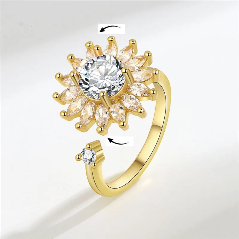 Floral Spinner Knuckle Ring