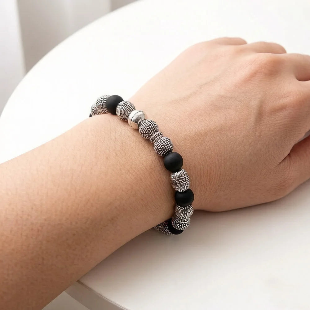 Obsidian Beaded Bracelet