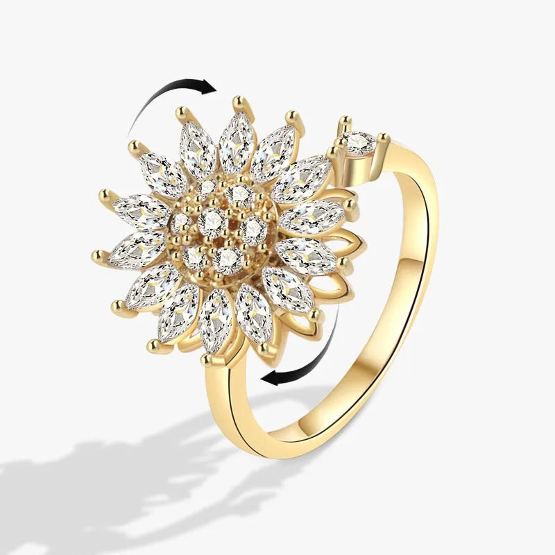 Floral Spinner Knuckle Ring