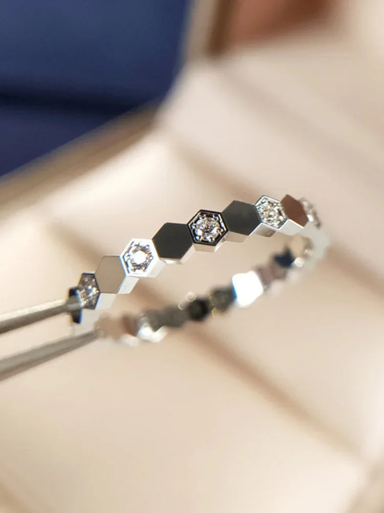 Sterling Silver Zircon Ring Set