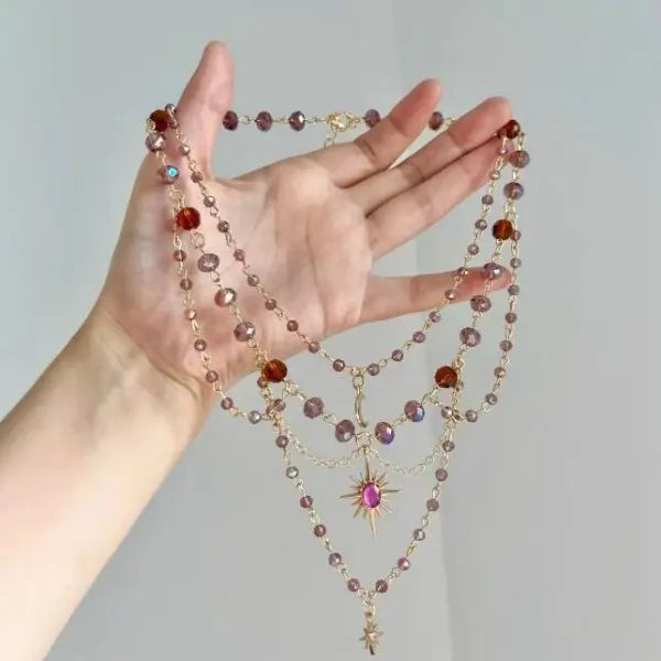 Natural Stone Layered Necklace