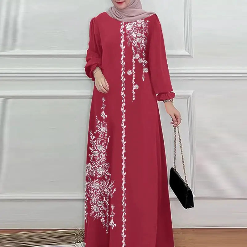 Women's Elegant Floral Kaftan Dress