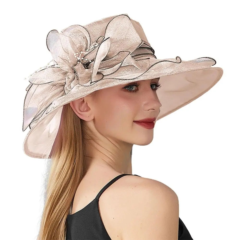 Solid Color Flowers Women Derby Hat