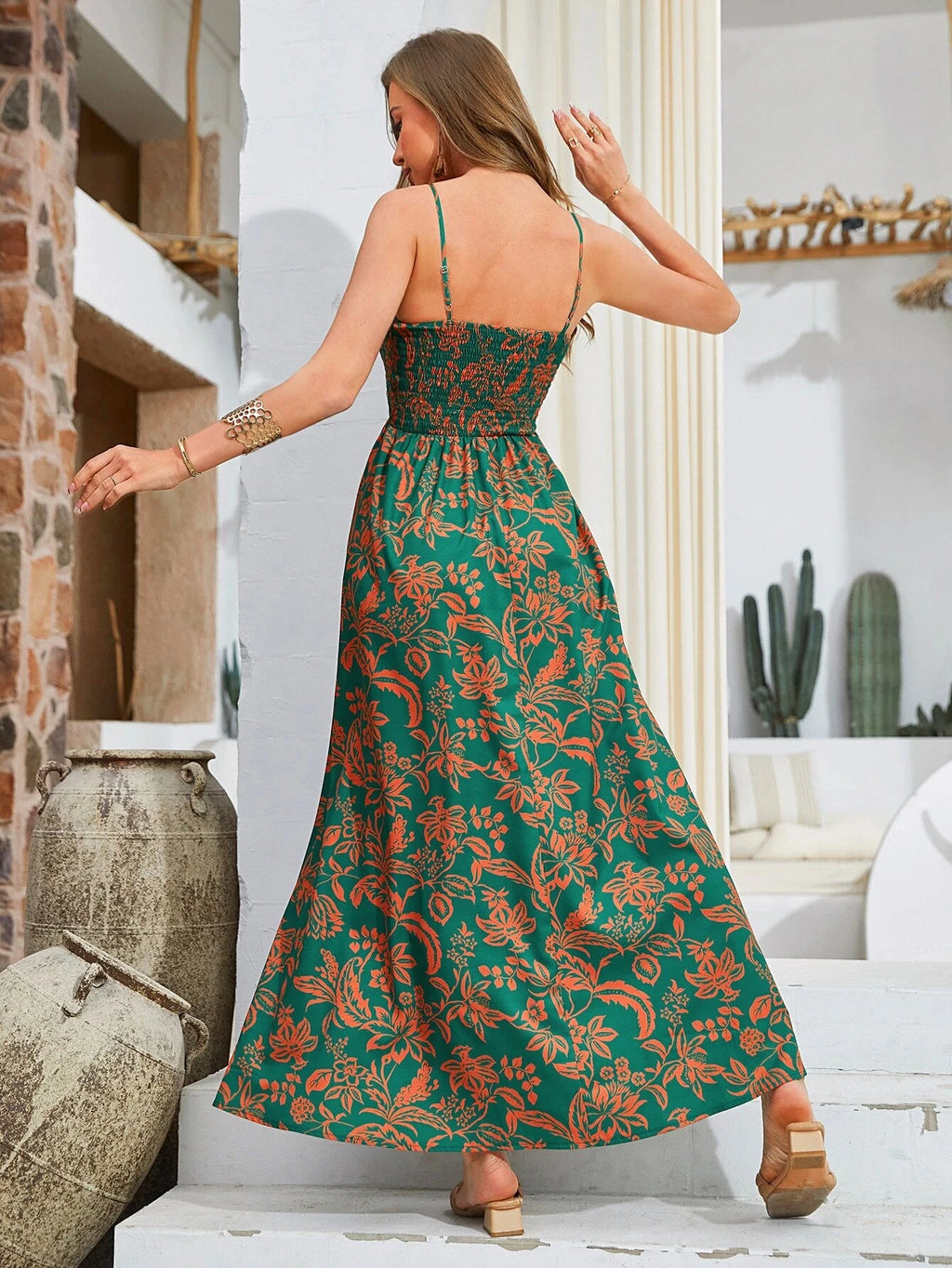Bohemian Fitted Waist Long Dress