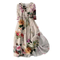 Floral Print V-Neck Midi Dress