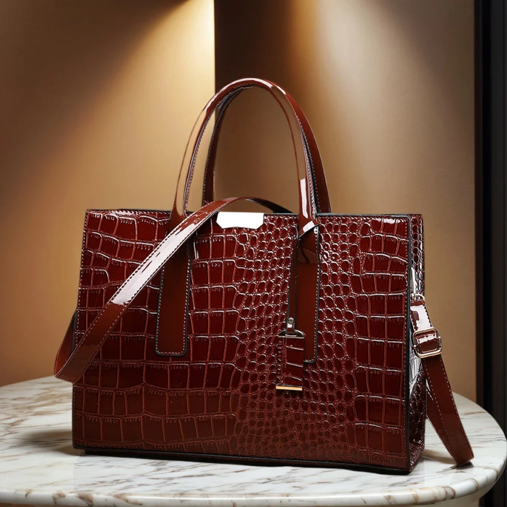 Vintage Crocodile Embossed Handbag