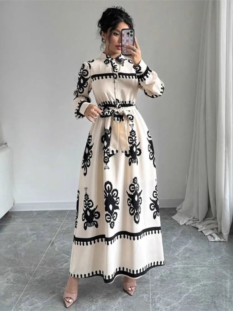Printed Ankle-Length Maxi Dress