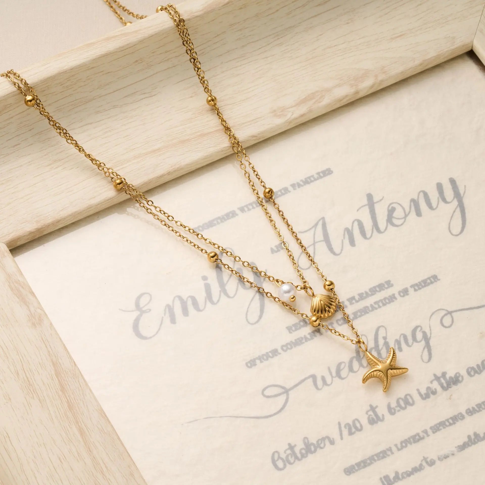 Beach Charm Layered Necklace
