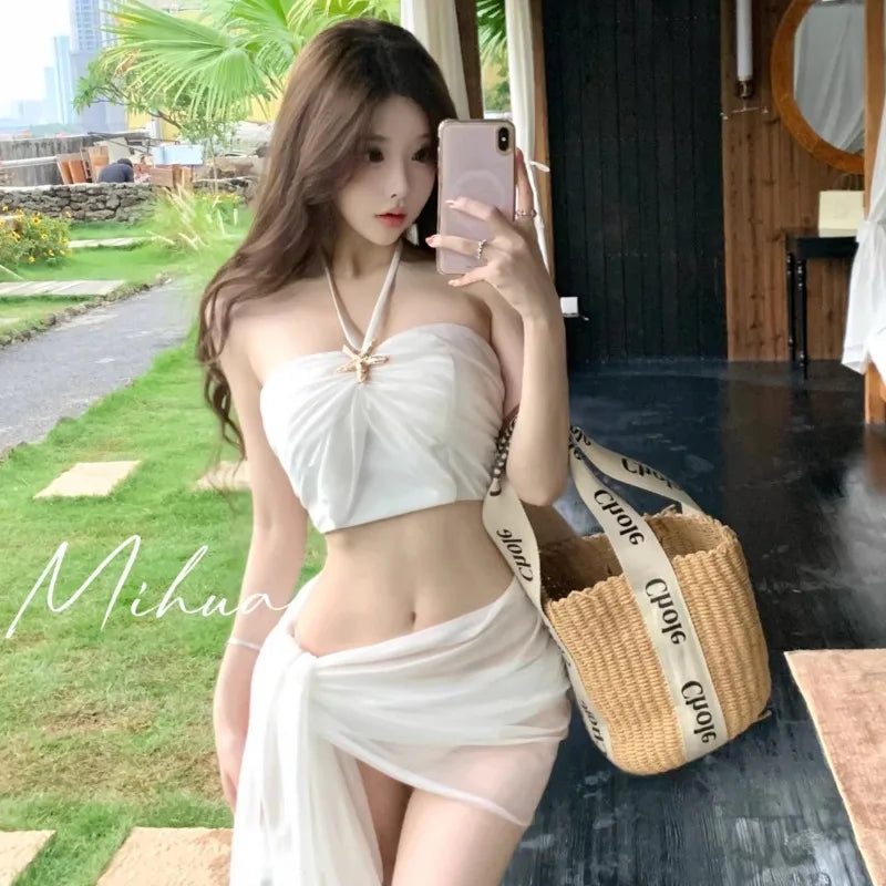 Watercolor Bikini Three-Piece Set