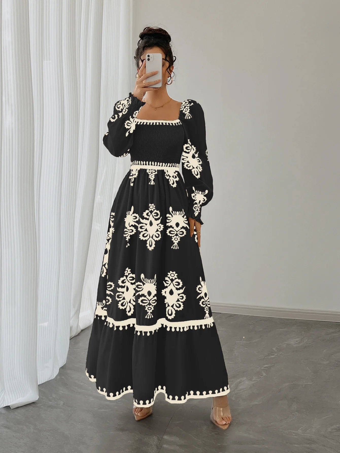 Fall & Winter Printed Dress