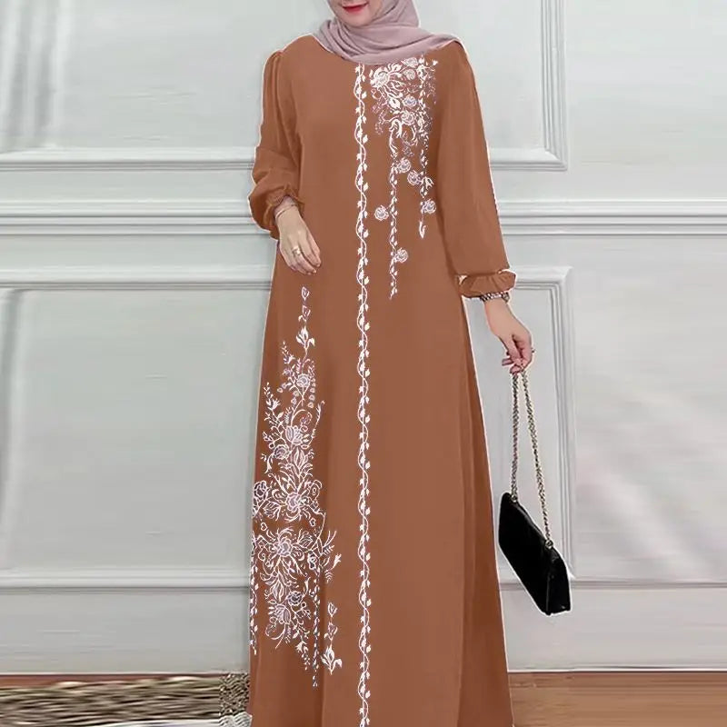 Women's Elegant Floral Kaftan Dress