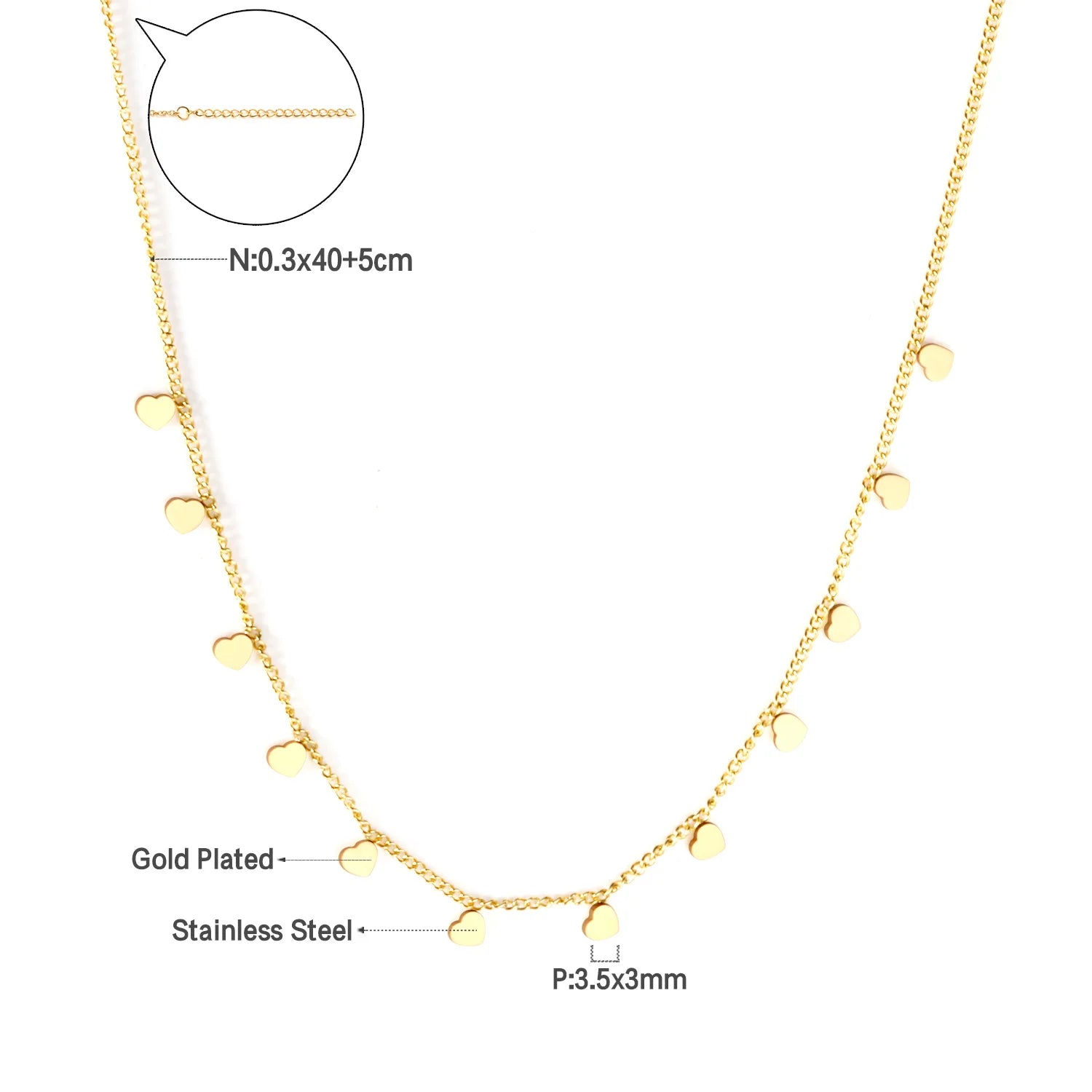 Golden Star Heart Necklace