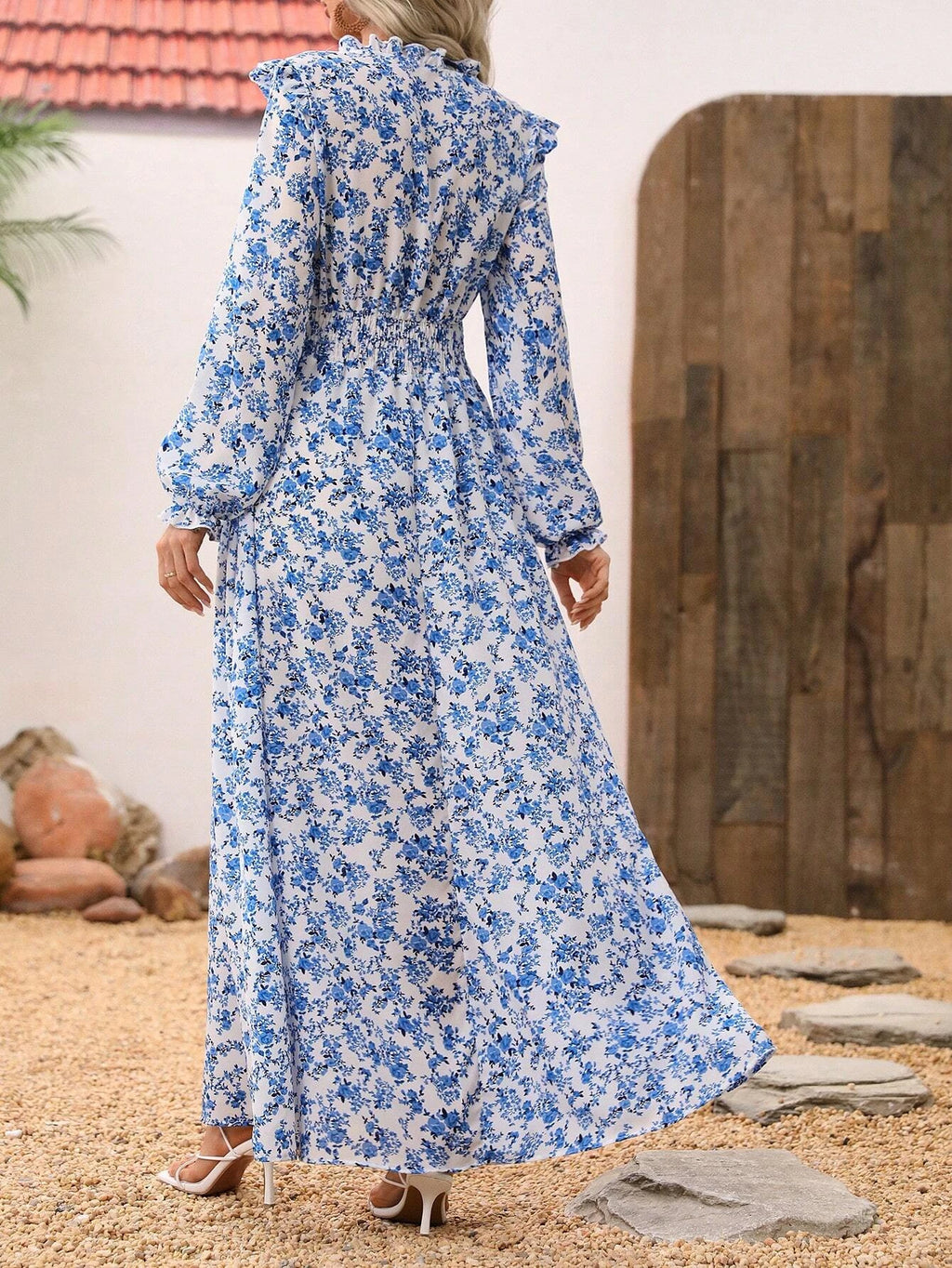 Floral Print Vacation Maxi Dress