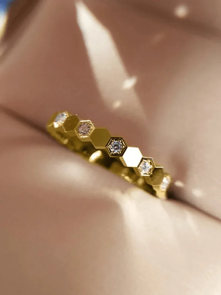 Sterling Silver Zircon Ring Set