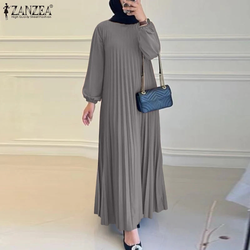 Women's Pleated Islamic Maxi Dress