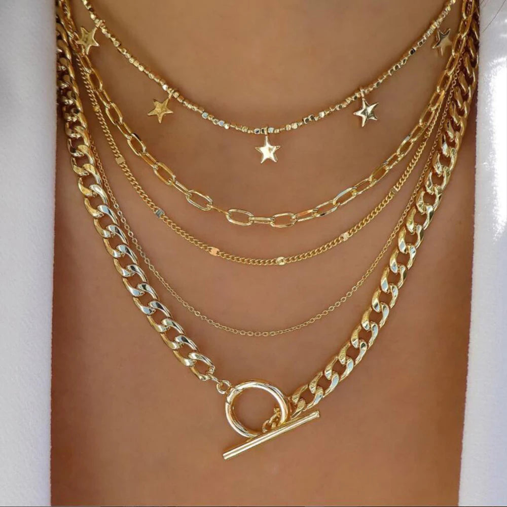 Multi-Layer Pendant Necklace Set