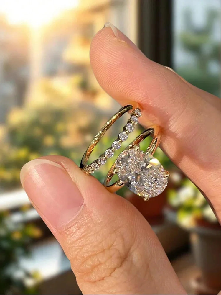 Women's Oval Cut Zircon Ring