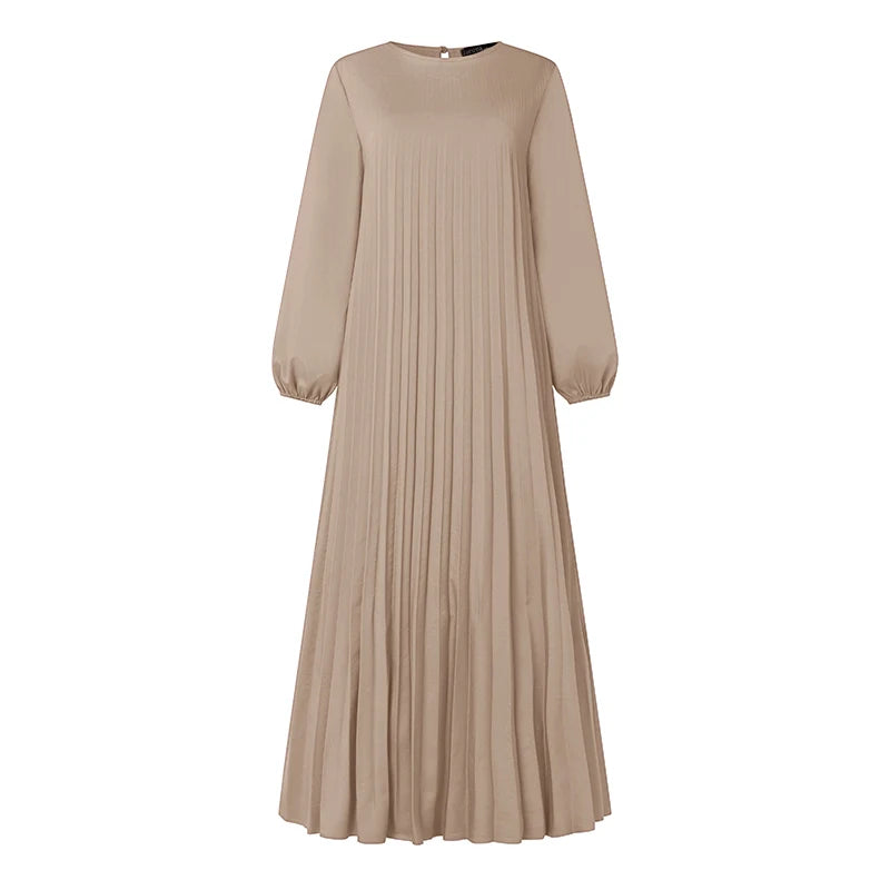 Women's Pleated Islamic Maxi Dress