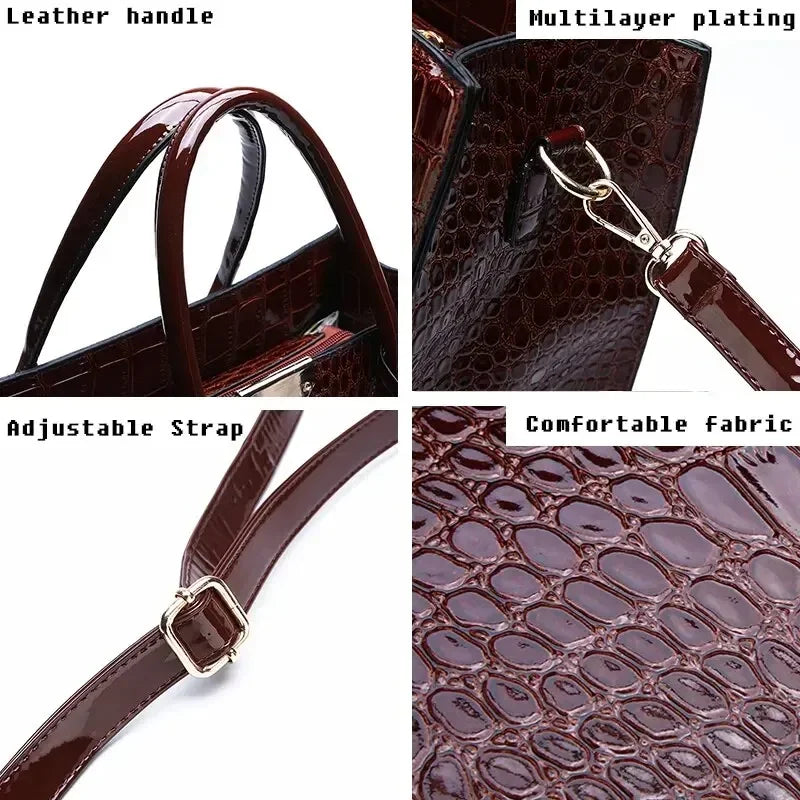 Vintage Crocodile Embossed Handbag