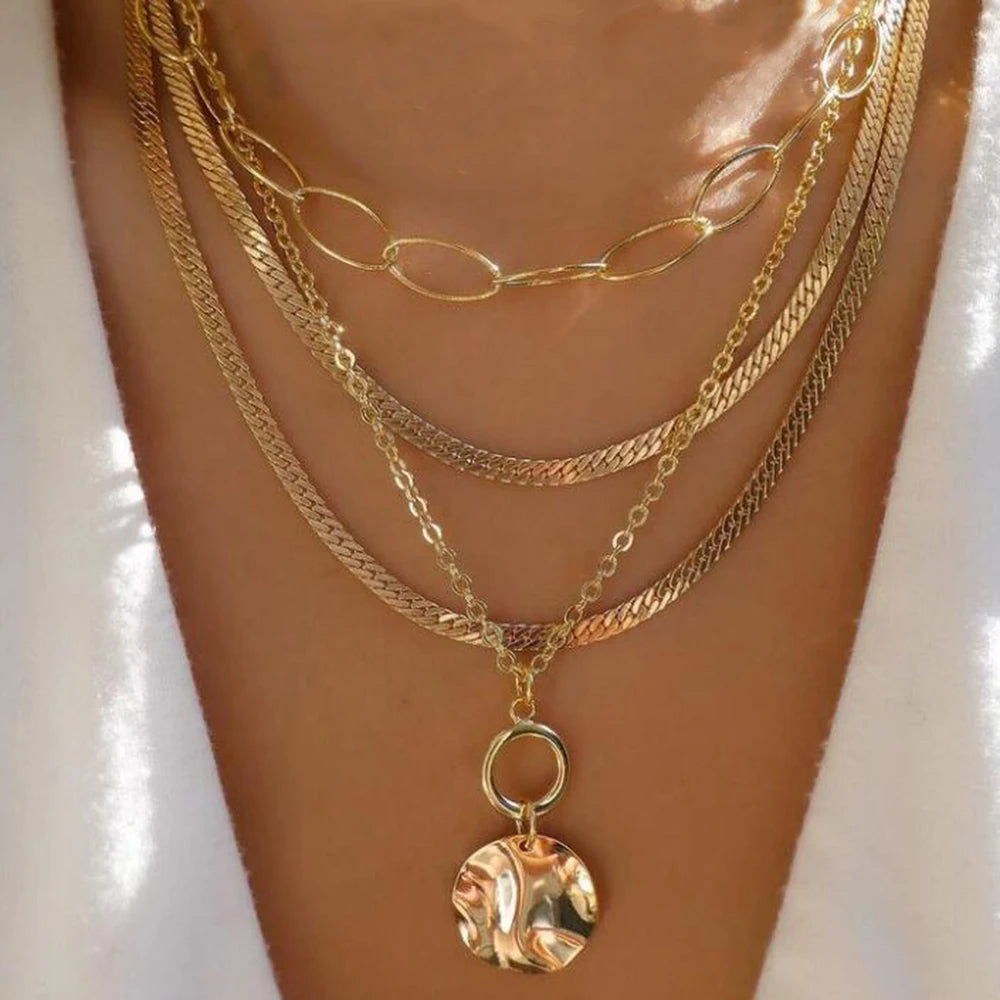 Multi-Layer Pendant Necklace Set
