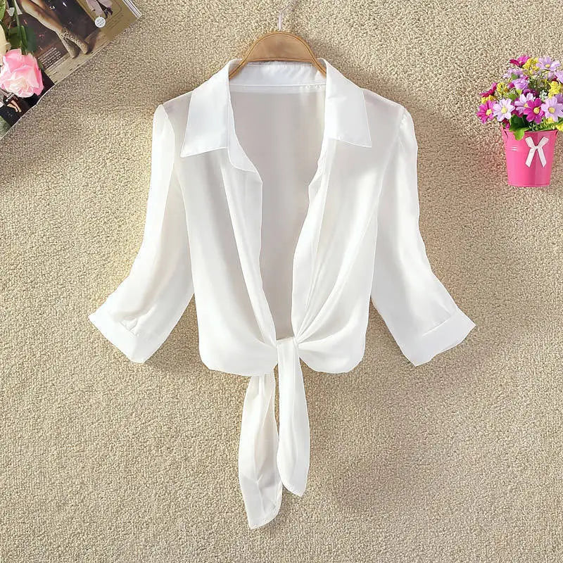 Elegant Bow Belt Skirt Set