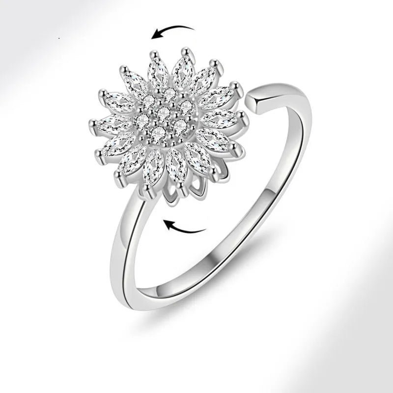 Floral Spinner Knuckle Ring