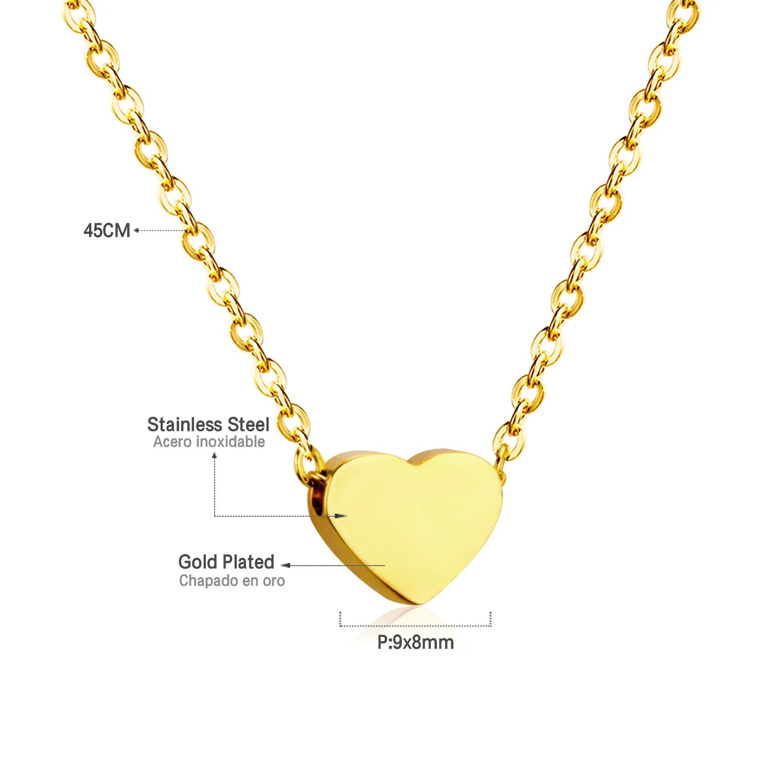 Golden Star Heart Necklace