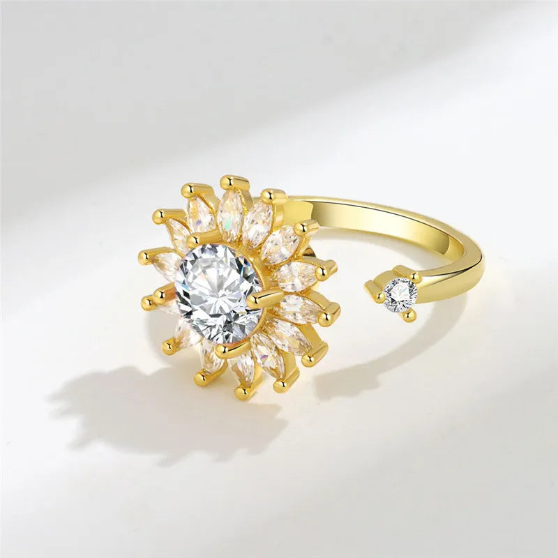 Floral Spinner Knuckle Ring