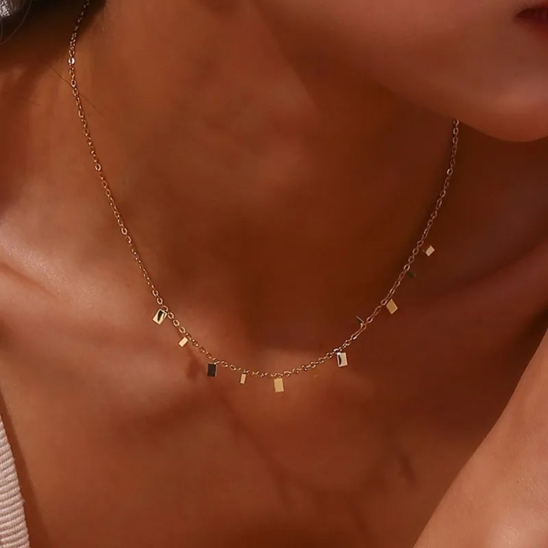 Stainless Steel Zircon Necklace