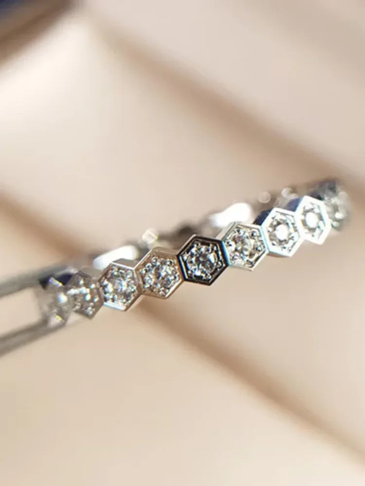 Sterling Silver Zircon Ring Set