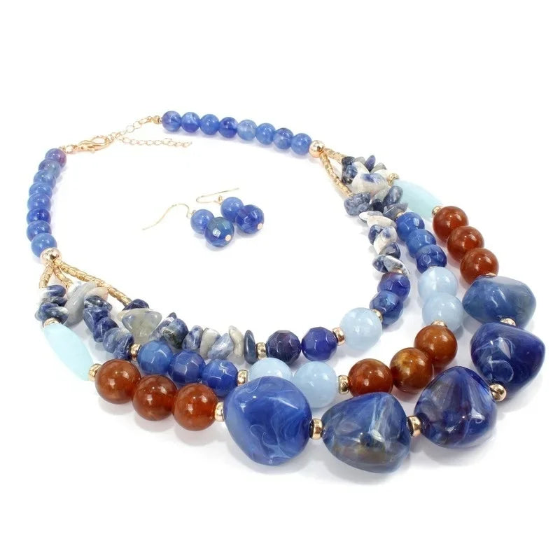 Collier ras du cou coloré pour femmes, bijoux fantaisie, bracelet africain en pierre naturelle pour femmes