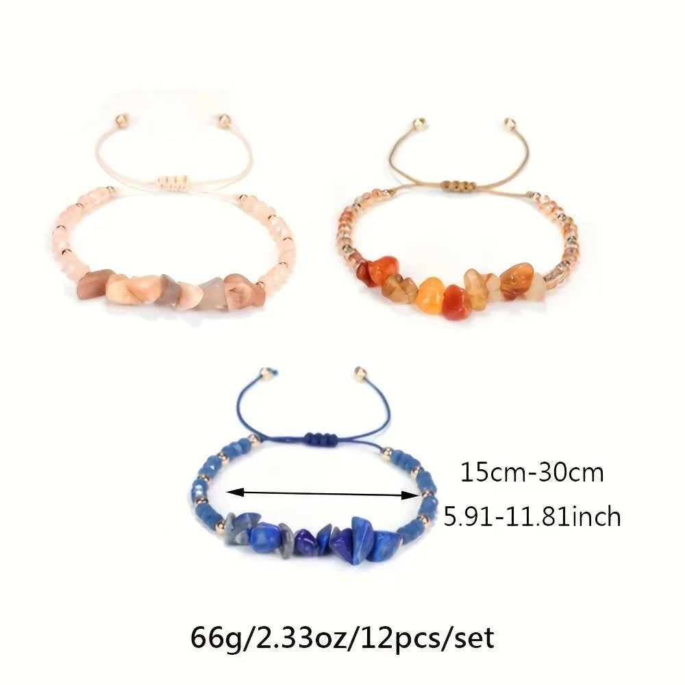 Natural Stone Beaded Bracelet Set