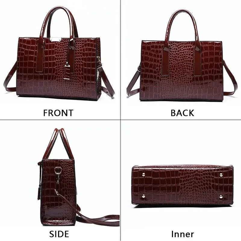 Vintage Crocodile Embossed Handbag