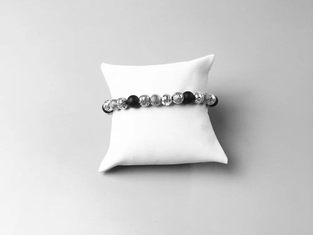 Obsidian Beaded Bracelet