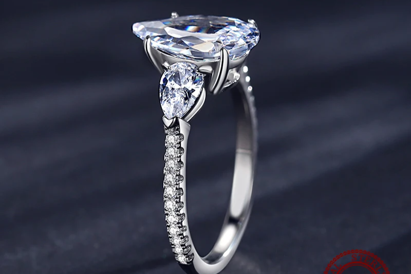 Elegant Pear Cut Zirconia Ring